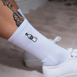 Mangaroca Batida de Côco | Embroidered organic cotton socks