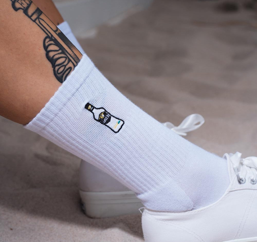 Mangaroca Batida de Côco | Embroidered organic cotton socks