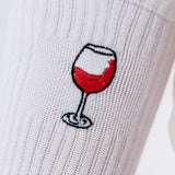 Glass of red wine | Embroidered organic cotton socks