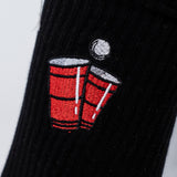 Beer Pong | Embroidered Organic Cotton Sock