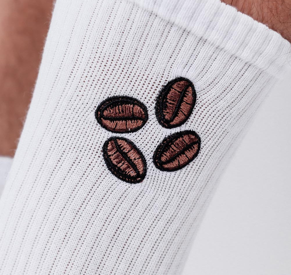 Coffee Beans | Embroidered organic cotton socks