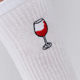 Glass of red wine | Embroidered organic cotton socks