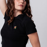 Mexikaner | Besticktes Bio Baumwoll Cropped T-Shirt