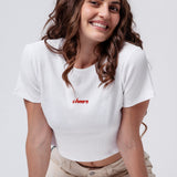 Cheers Collection | Besticktes Bio Baumwoll Cropped T-Shirt