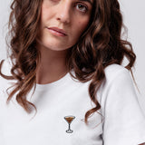 Espresso Martini | Besticktes Bio Baumwoll Cropped T-Shirt