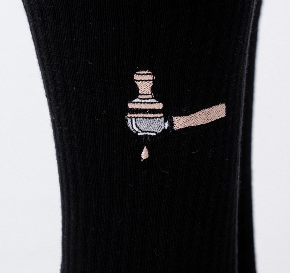 Screen carrier & tamper | Embroidered organic cotton socks