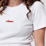Cheers Collection | Besticktes Bio Baumwoll Cropped T-Shirt