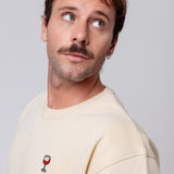 Glaserl Rotwein | Bestickter Bio-Baumwoll Unisex Pullover