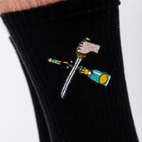 Sabrage | Embroidered Organic Cotton Socks