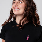 dos mas| Besticktes Bio Baumwoll Frauen T-Shirt