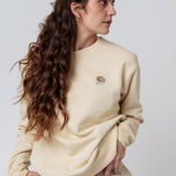 Flat White | Bestickter Bio-Baumwoll Unisex Pullover