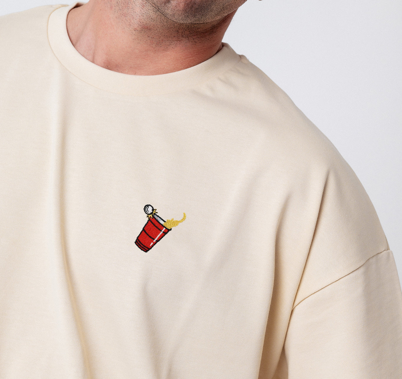 Beerpong Randtreffer | Heavy Oversized Bio Baumwoll T-Shirt