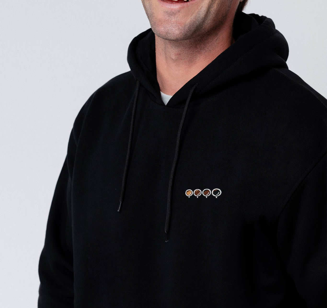 Quattro Espressi | Bestickter Bio Baumwoll Unisex Hoodie