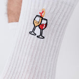 Wine Duet | Embroidered organic cotton socks