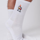 Wine Duet | Embroidered organic cotton socks
