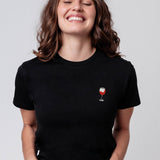 Glass of Red | Embroidered Women's Organic Cotton T-Shirt