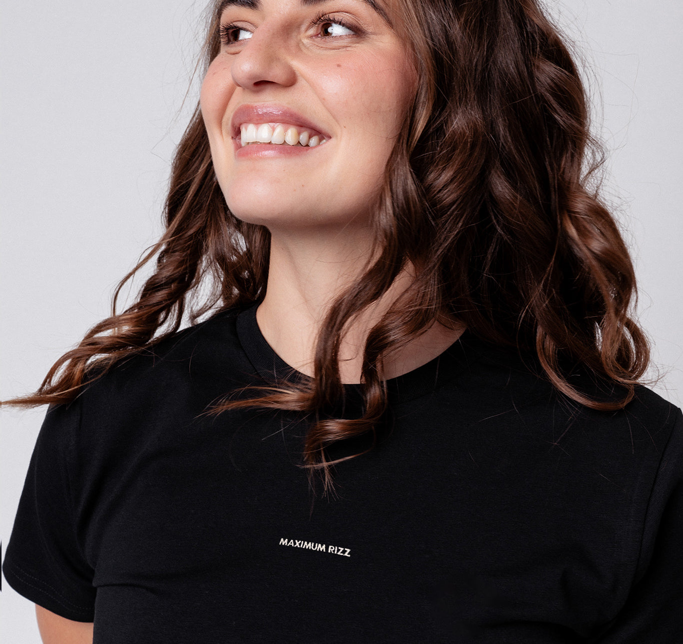 Maximum Rizz | Embroidered women's organic cotton T-shirt