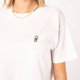 Latte Macchiato | Besticktes Bio Baumwoll Cropped T-Shirt