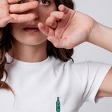 Pfeffi | Besticktes Bio Baumwoll Cropped T-Shirt