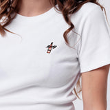 Allday RSÈ | Besticktes Bio Baumwoll Cropped T-Shirt