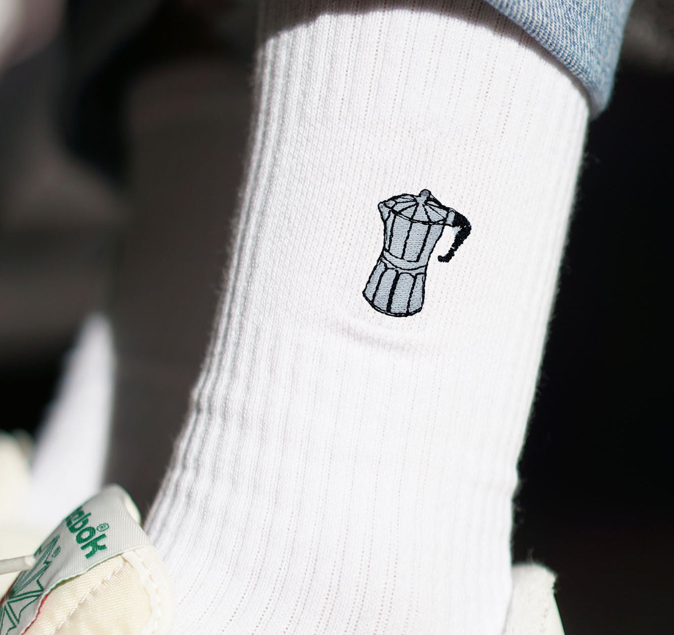 Espresso maker | Embroidered organic cotton socks