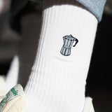 Espresso maker | Embroidered organic cotton socks