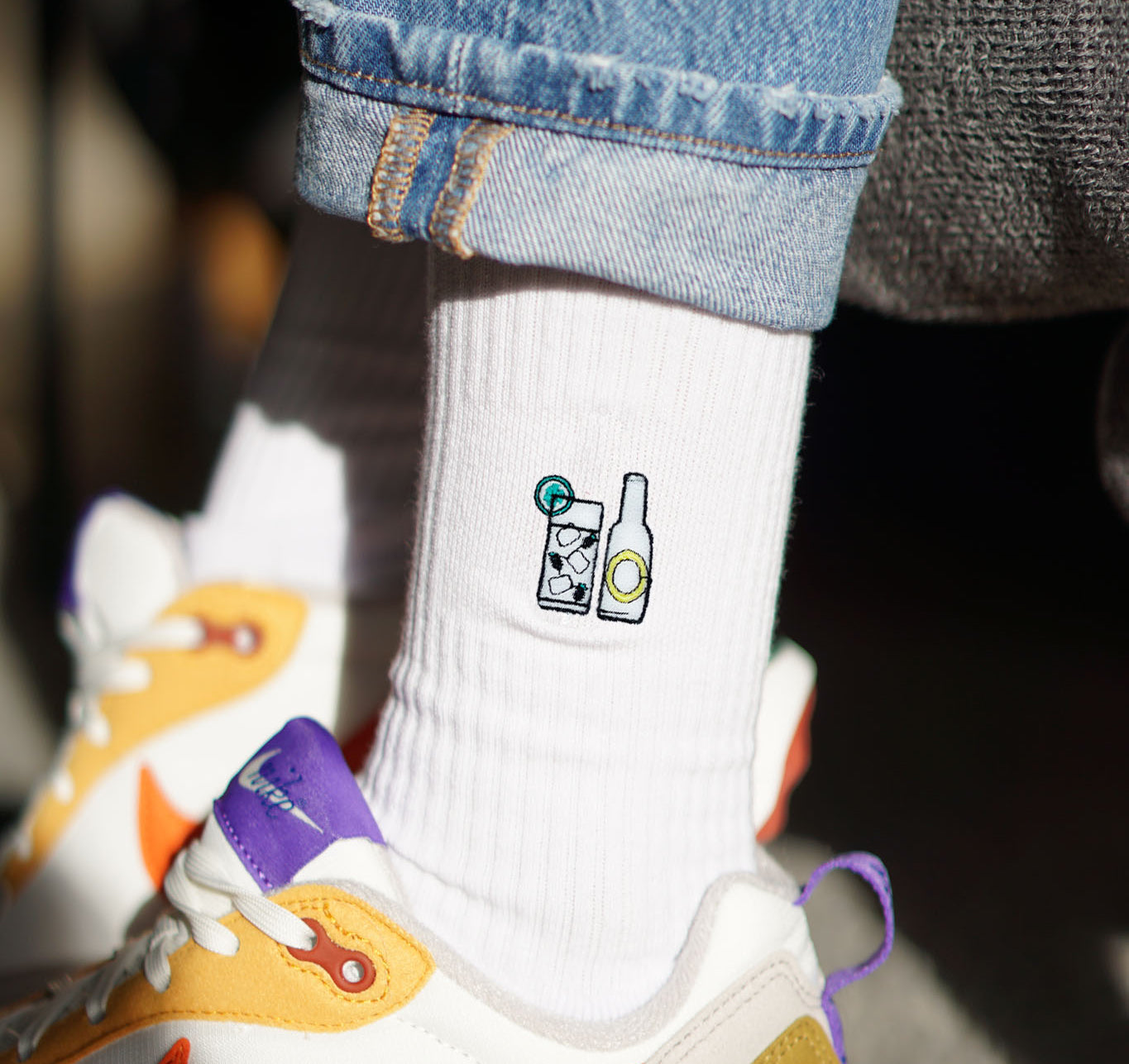 Gin & Tonic | Embroidered organic cotton socks