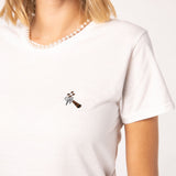 Sieve carrier Beans | Embroidered organic cotton women's T-shirt