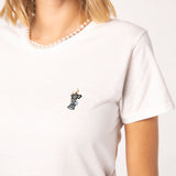 Espresso maker Boom | Embroidered organic cotton women's T-shirt