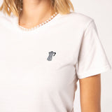 Espresso maker | Embroidered organic cotton women's T-shirt