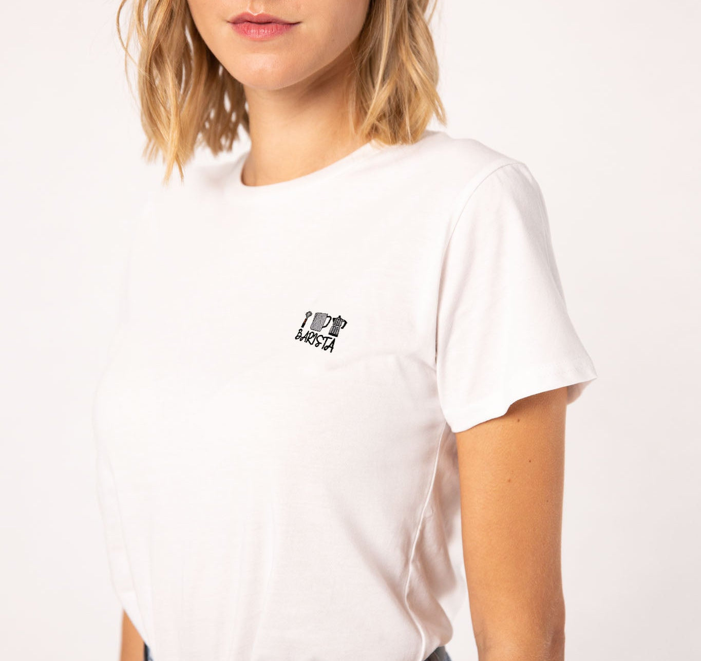 Barista Set | Besticktes Bio-Baumwoll Frauen T-Shirt