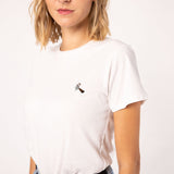 Sieve carrier Beans | Embroidered organic cotton women's T-shirt