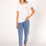 Espresso maker Boom | Embroidered organic cotton women's T-shirt