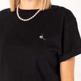 Sieve carrier Beans | Embroidered organic cotton women's T-shirt