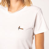 Sieve carrier & tamper | Embroidered organic cotton women's T-shirt