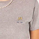 Sekt | Besticktes Bio Baumwoll Frauen T-Shirt