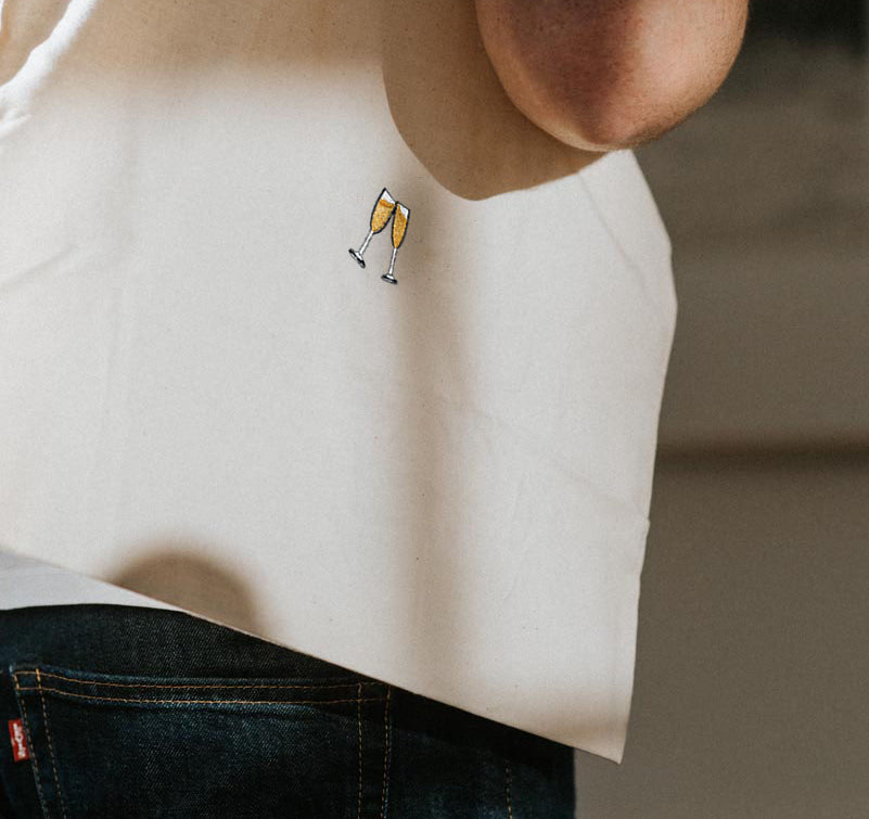 Sparkling wine | Embroidered organic cotton bag