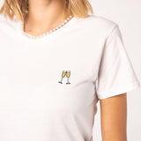 Sekt | Besticktes Bio Baumwoll Frauen T-Shirt