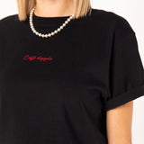 Caffé doppio | Besticktes Bio Baumwoll Frauen T-Shirt