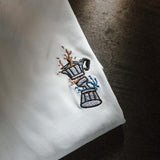 Espresso maker Boom | Embroidered organic cotton women's T-shirt