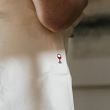 Glass of red | Embroidered Organic Cotton Bag