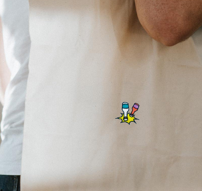 Small knocker | Embroidered organic cotton bag