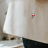 Glass of red | Embroidered Organic Cotton Bag