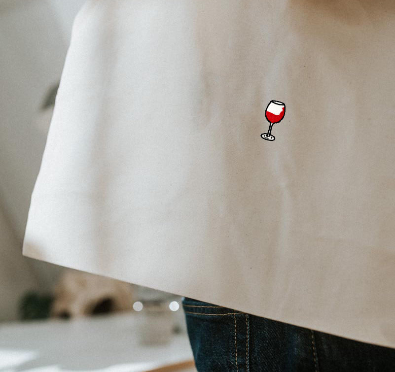 Glass of red | Embroidered Organic Cotton Bag
