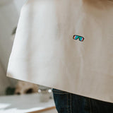 Quick glasses | Embroidered organic cotton bag