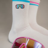 schnelle Brille | Bestickte Bio Baumwoll Socken