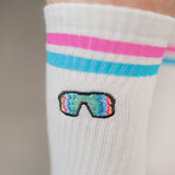 schnelle Brille | Bestickte Bio Baumwoll Socken