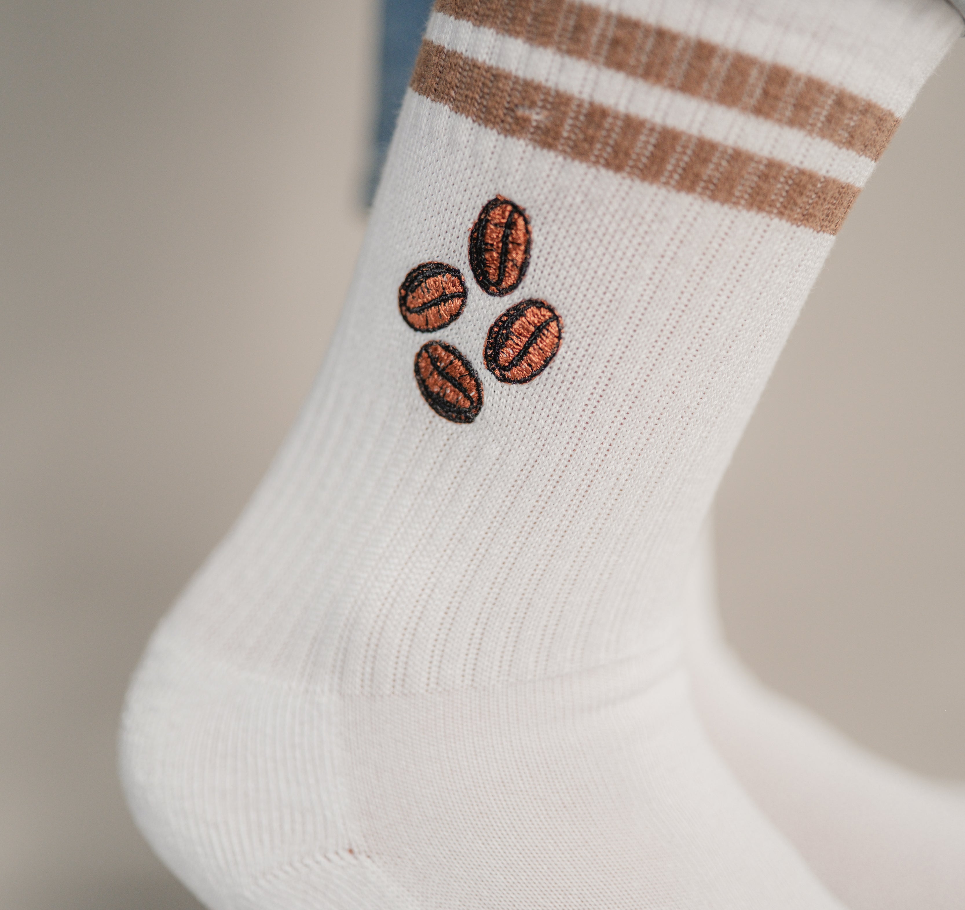 Coffee Beans | Embroidered organic cotton socks
