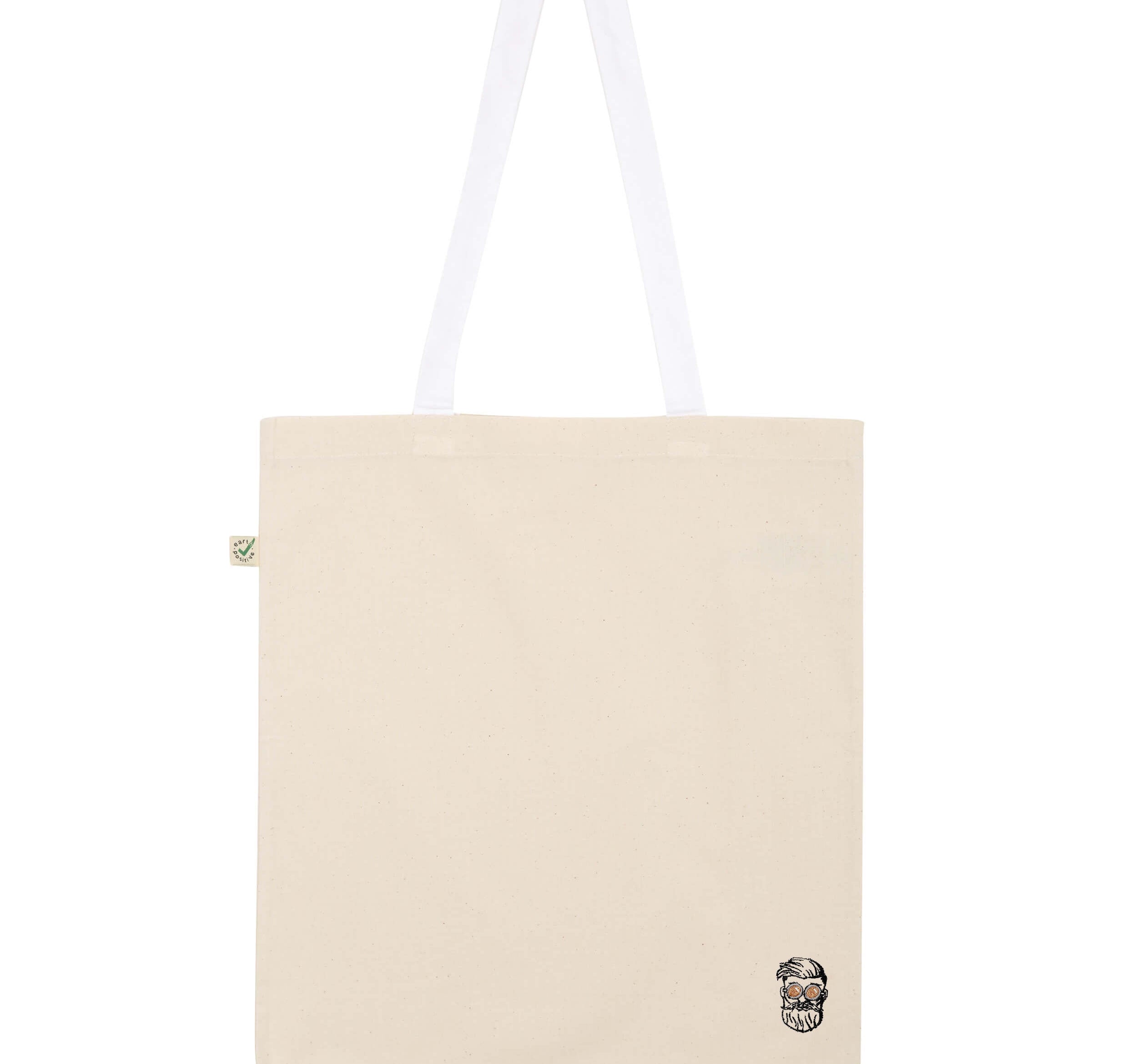 Coffee hipster | Embroidered organic cotton tote bag
