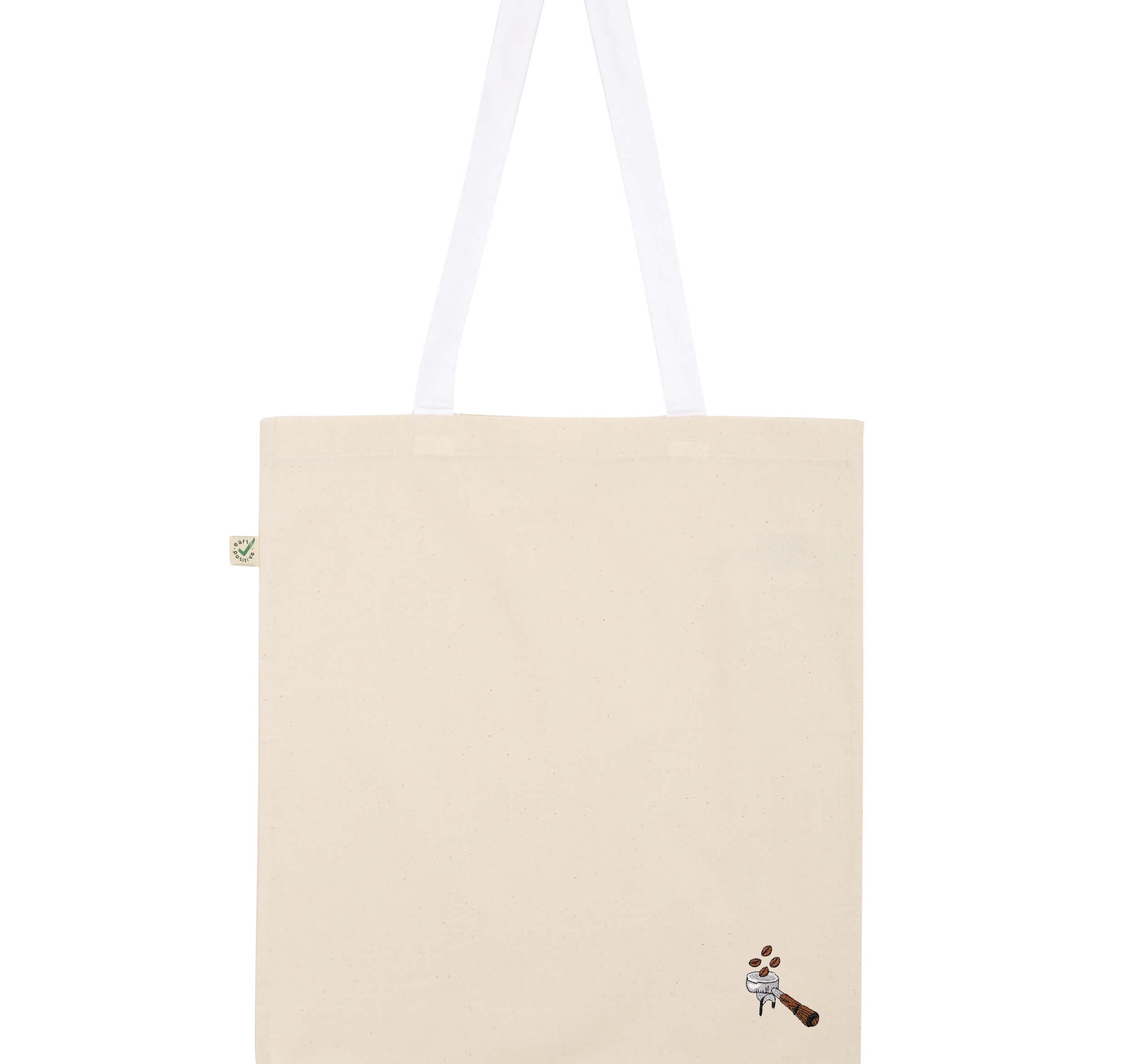 Sieve carrier Beans | Embroidered organic cotton carrier bag